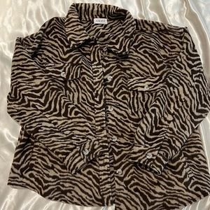 Brand new!. Brown Zebra Print Shacket. Super soft fabric size Large